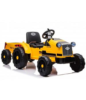 Tractor Eléctrico Infantil Con Remolque CH9959, Mando RC, 12v, Color Amarillo - LE5330